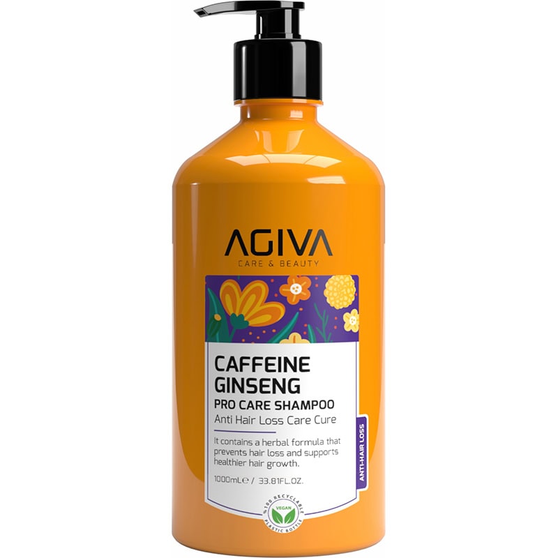 Agiva Caffeine Ginseng Pro Care Shampoo for Weak Hair Prone to Loss & Shedding - 1 Litre