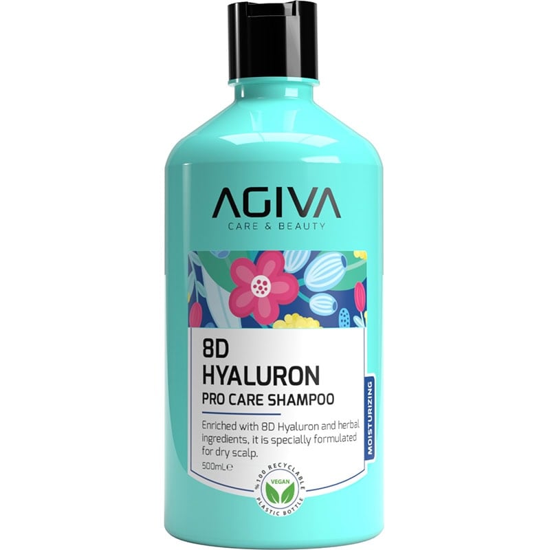 Agiva 8D Hyaluron Pro Care Shampoo for Dry, Weak & Brittle Hair, 500ml