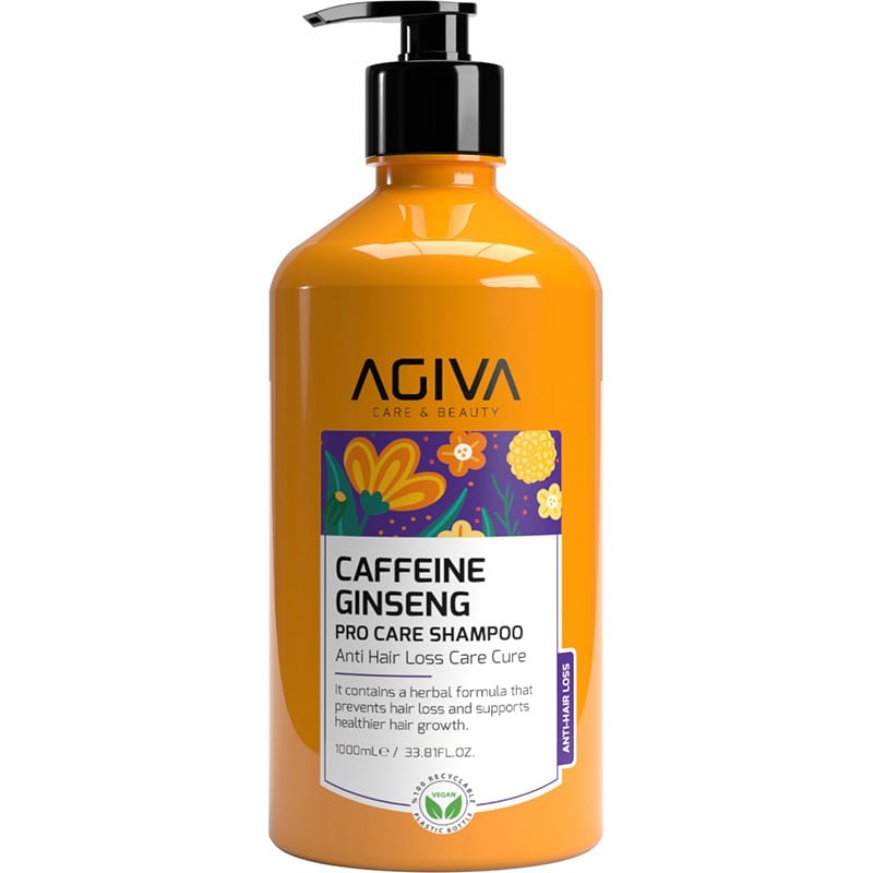 Agiva Caffeine & Ginseng Pro Care Shampoo for Weak Hair Prone to Loss & Shedding, 1L