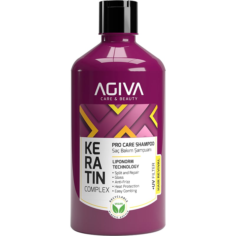 Agiva Keratin Complex Pro Care Shampoo for Damaged Hair, 500ml