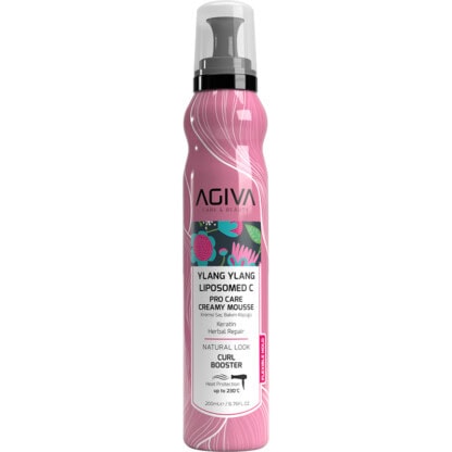 Agiva Ylang Ylang Liposomed C Pro Care Creamy Mousse Curl Booster & Heat Protection for Extremely Damaged & Lifeless Hair, 200ml