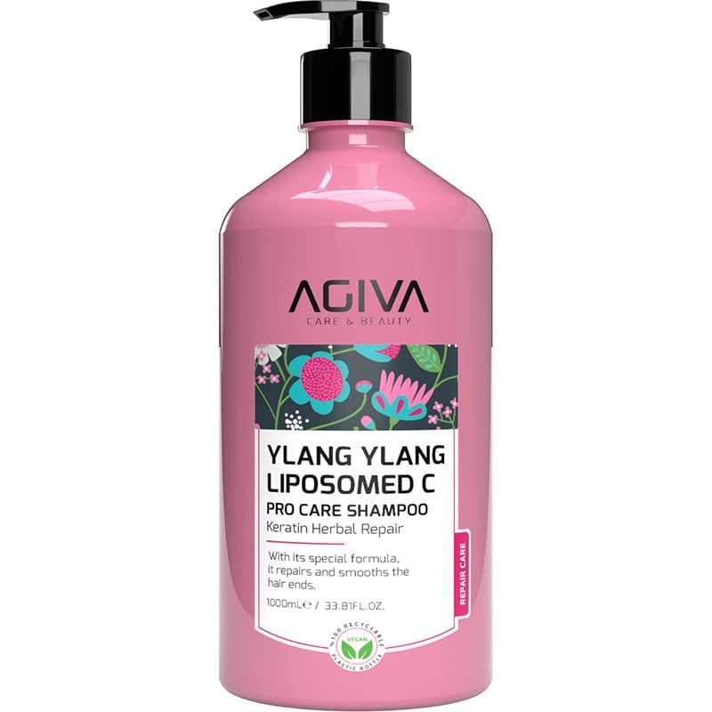 Agiva Ylang Ylang Liposomed C Pro Care Shampoo for Extremely Damaged & Lifeless Hair, 1L