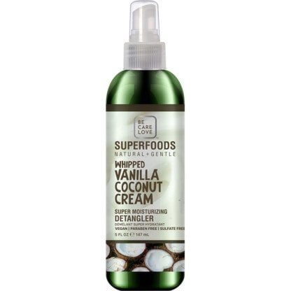 Be Care Love SuperFoods Natural & Gentle Whipped Vanilla Coconut Cream Super Moisturizing Detangler, 147ml