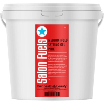 Salon Fuels Setting Gel, Medium Hold, Pink, 5kg
